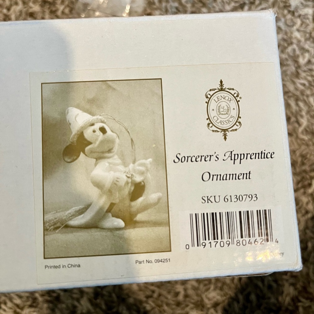 Lenox Disney Fantasia Mickey Mouse Holiday Ornament - Cream and Black - Picture 9 of 9